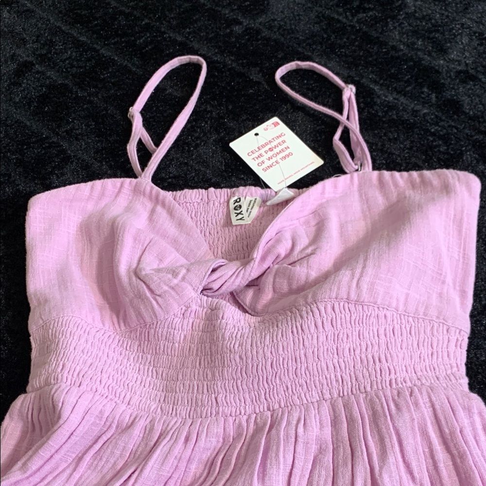 Beach Essential Roxy Sunrise Vibes Cutout Mini Dress - Orchid Bouquet Size S NWT - Picture 9 of 9